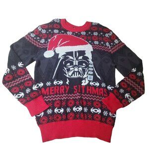 Star Wars Christmas Black Sweater Mens sz medium Crew Neck‎ Long Sleeve winter